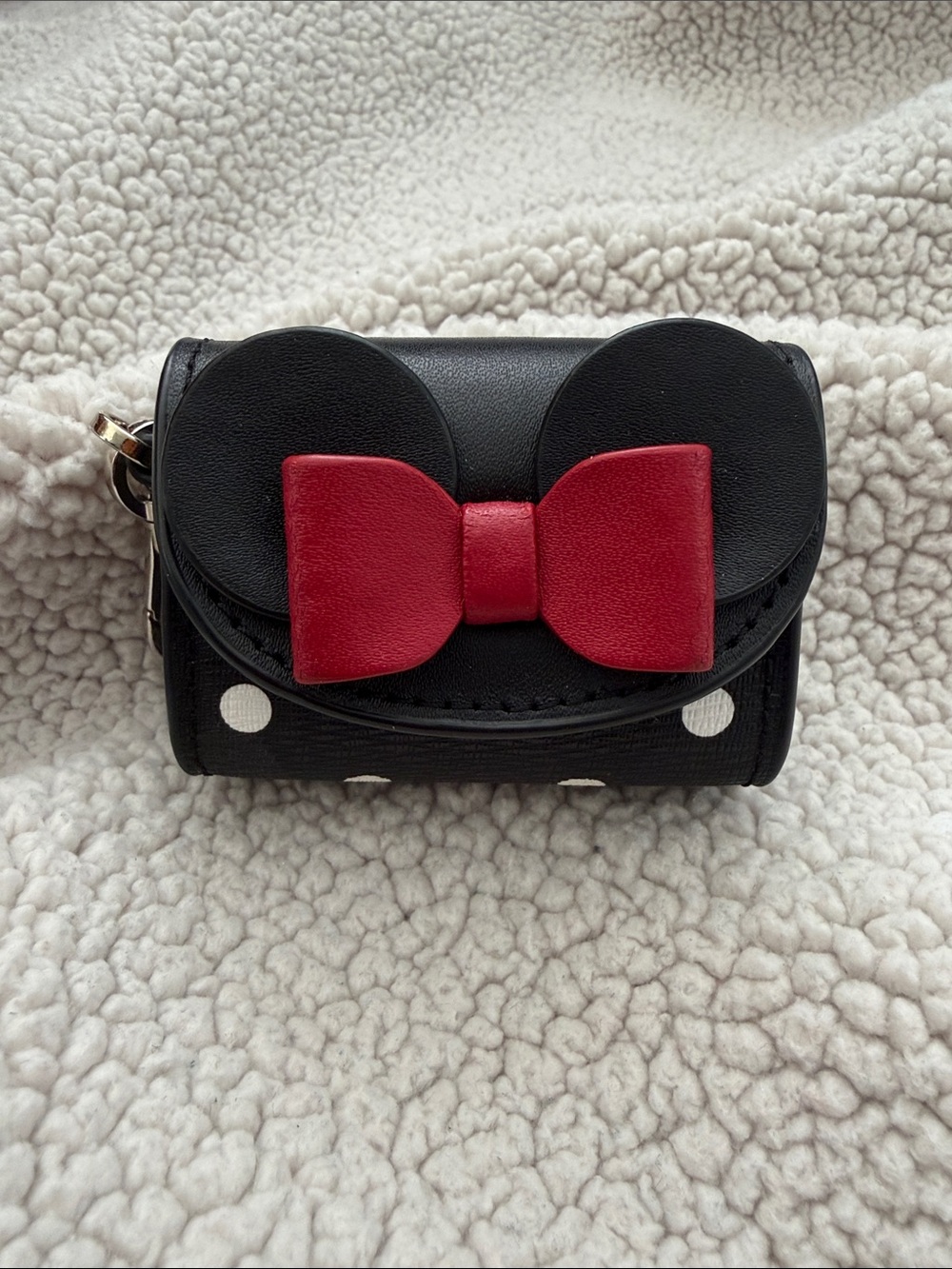 kate spade Black Wallet with Red Bow and White Polka Dots AirPod pro case